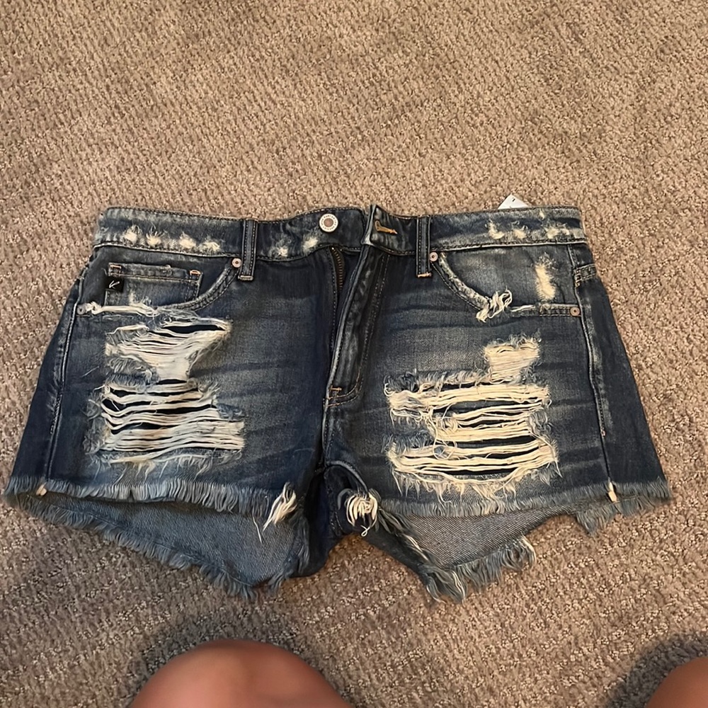 Ripped jean shorts